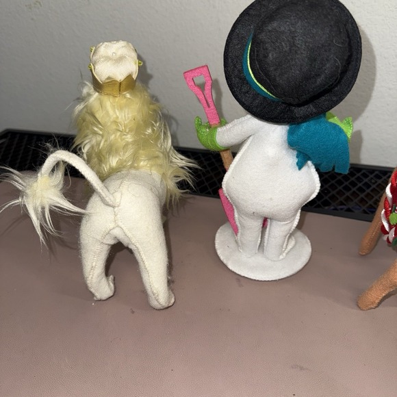 RARE Annalee Christmas Figurine Lot Snowman Reindeer Santa Mouse Lion Felt Plush - Picture 9 of 16